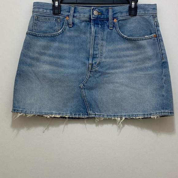 NWT Madewell Rigid Denim Relaxed Mini Skirt In Northdale Wash Size 29. - Picture 3 of 7